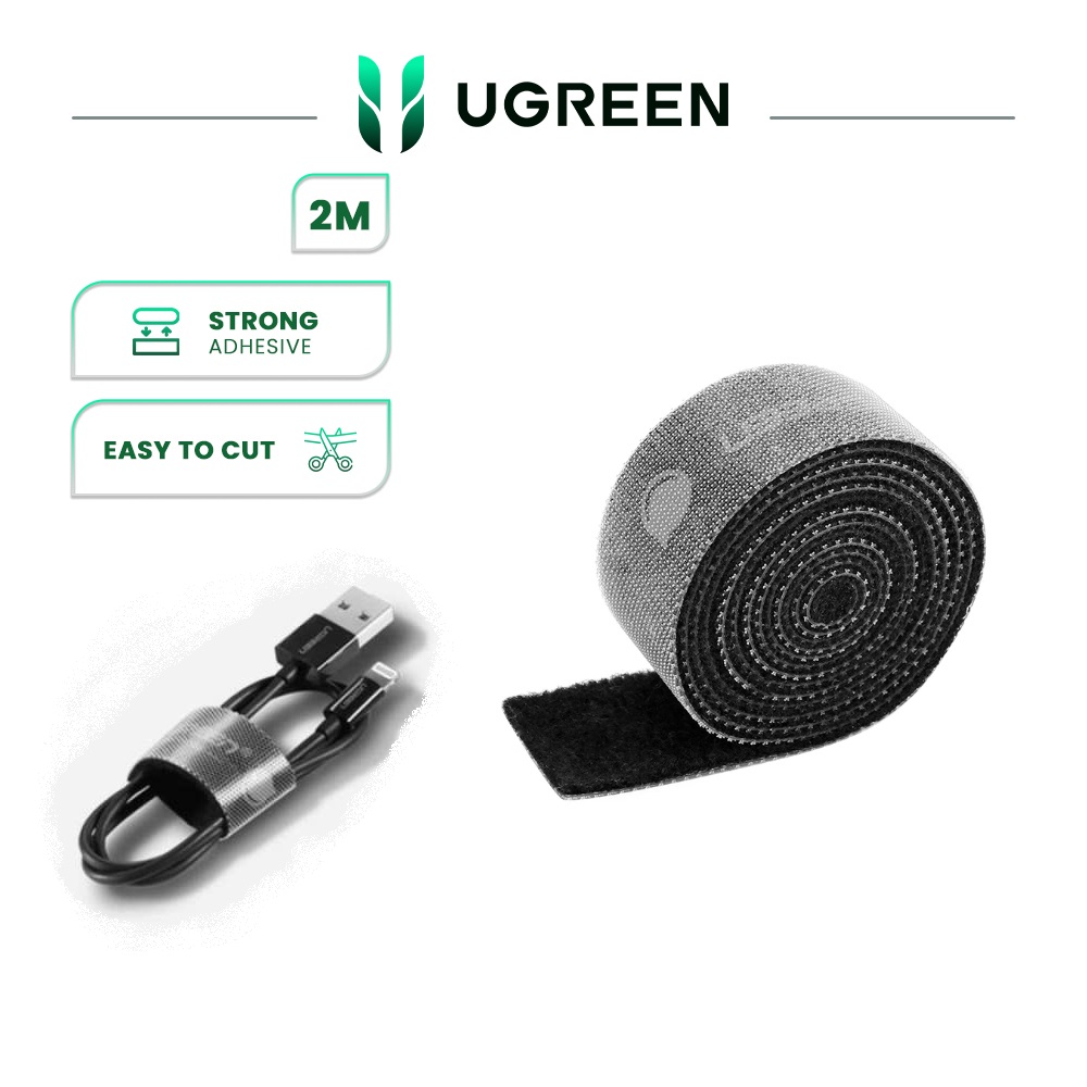 UGREEN VELCRO SELF ADHESIVE CABLE ORGANISER | Strong Adhesion | Reusable | 2m Length 20mm Width