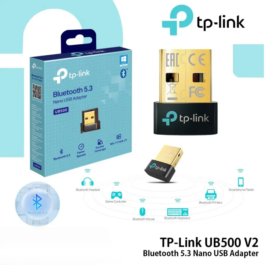 TP-Link UB500 | Bluetooth 5.3 Nano USB Adapter | Ultra-Compact | Windows 7–11 Compatible