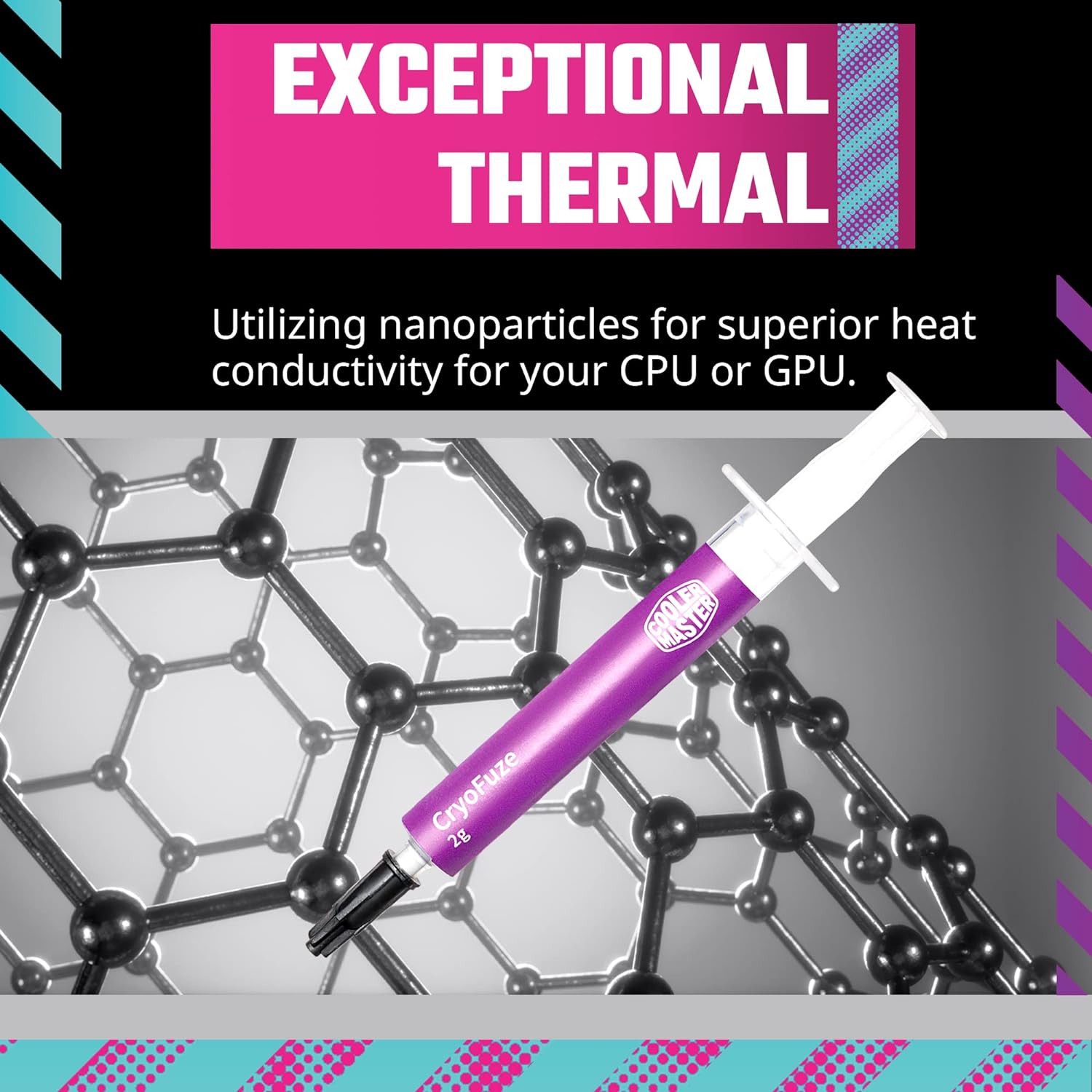 Cooler Master CryoFuze Ultra-High Performance Thermal Paste, Nanoparticles, CPU/GPU Conductivity W/m.k= 14m, Non Corrosive, Temp -50°C up to 250°C for CPU and GPU Coolers..