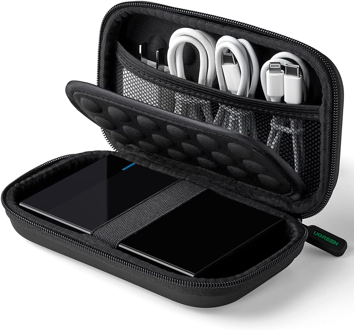 UGREEN 40707 – 2.5 Inch External Hard Drive Case Cover Shockproof Storage Bag Electronic Accessories Waterproof Bag Compatible with SSD HDD USB Cables SD Cards USB Stick External Battery