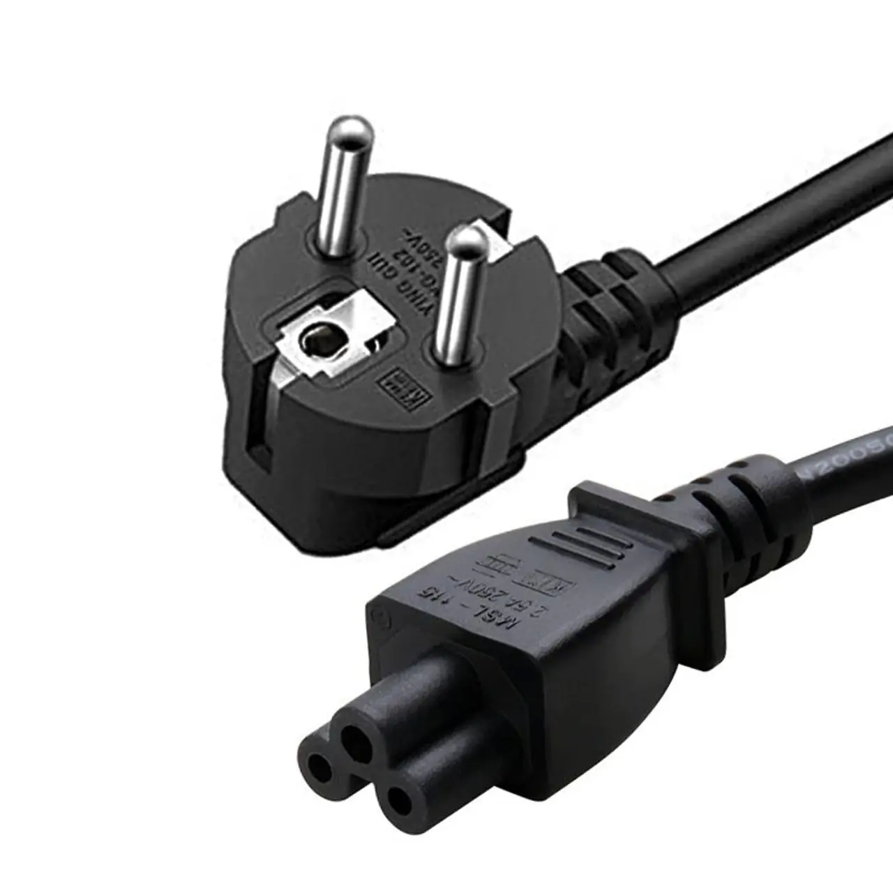 EU European Power Cord Euro EU Plug C5 Cloverleaf Power Supply Lead Cable 1.5m 5ft for Notebook Laptop PC Computer AC Adapters