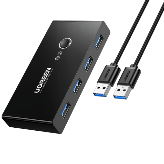 UGREEN KVM SWITCH USB 2.0 SHARING SWITCH 2 IN 4 OUT 480MB