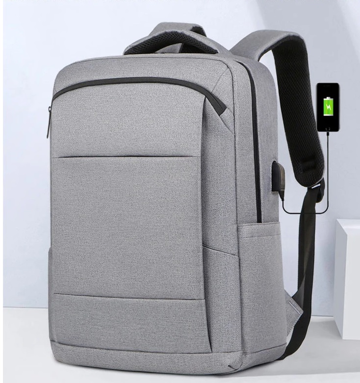 Business Slim Formal Laptop Backpack for up to 15.6 Inch – Durable Oxford Textile – USB Charging Port – Organized Compartments – Waterproof – Heavily Padded for Sensitive Electronics Impact Protection – GREY