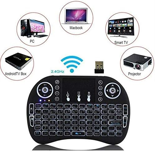 Keyboard & Remote Control for Smart TV, IPTV, PS4, PC, Pad – With Touchpad – Mini Wireless Backlit Multimedia KeyBoard 2.4GHz USB Rechargeable