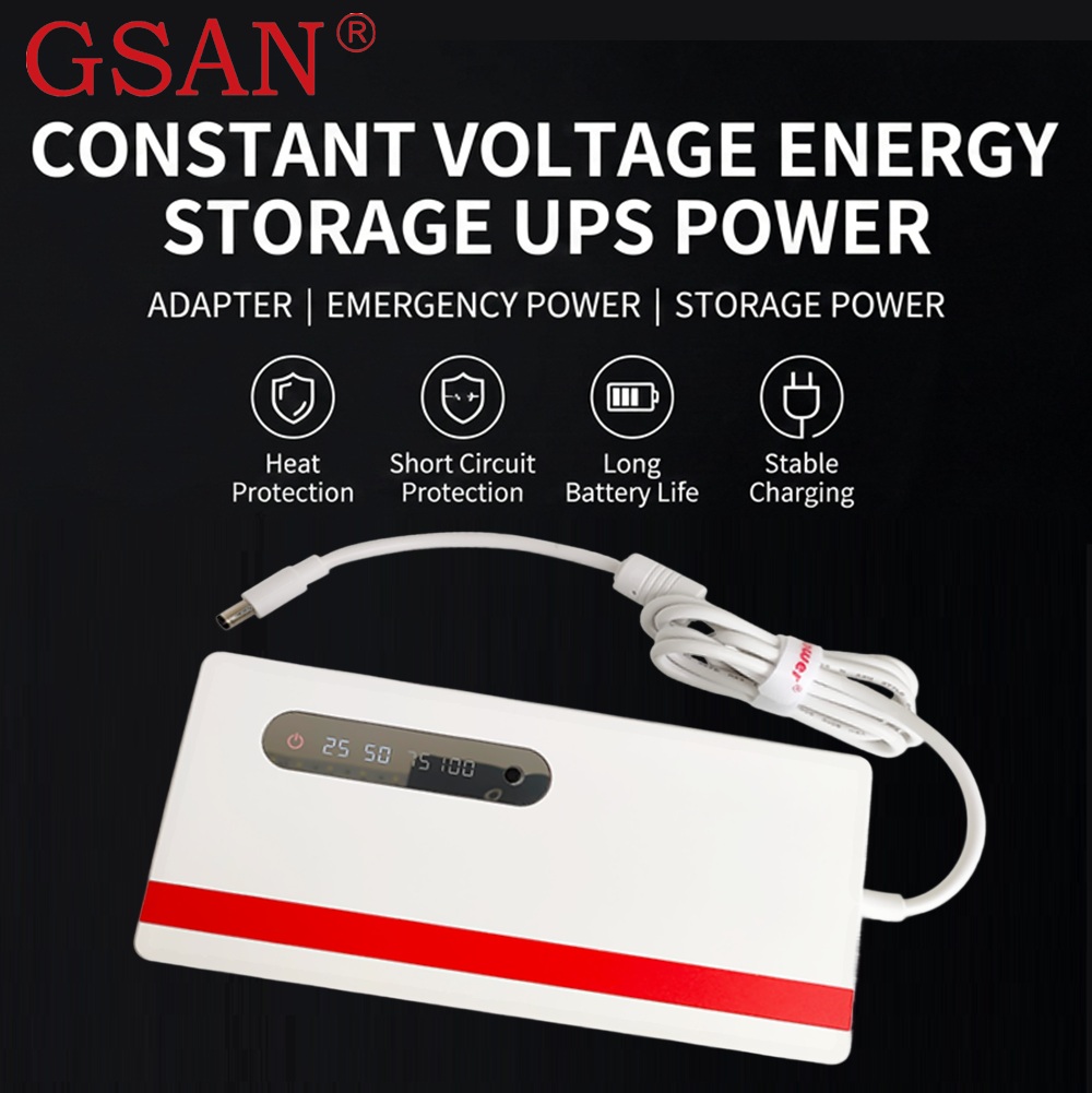 GSAN 90W Portable UPS Backup Power Supply 12V 7500mA With Zero-Delay Switching, LED Battery Display, Dual Output, Silent Operation, CE FCC Certified