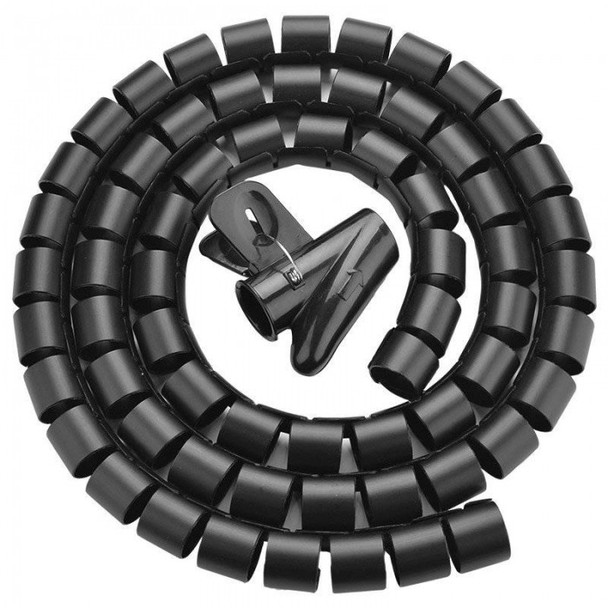 UGreen Spiral Cable Zipper Organizer Tube 3M Black 30819