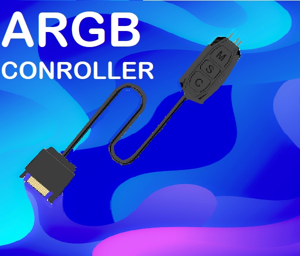 ARGB Controller 5V 3Pin SATA Power ; ARGB Controller , Fans Controller for Rainbow Case Fans, PC Rainbow LED Strip, Computer ARGB Fans – BLACK