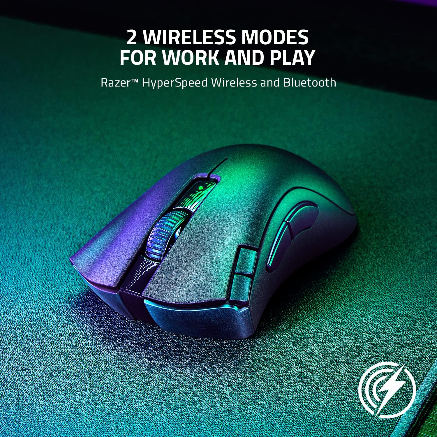 Razer DeathAdder V2 X HyperSpeed – Ultra Fast Wireless – 7 Programmable Buttons – Gen 2 Mechanical Switches – 5G 14K DPI Optical Sensor